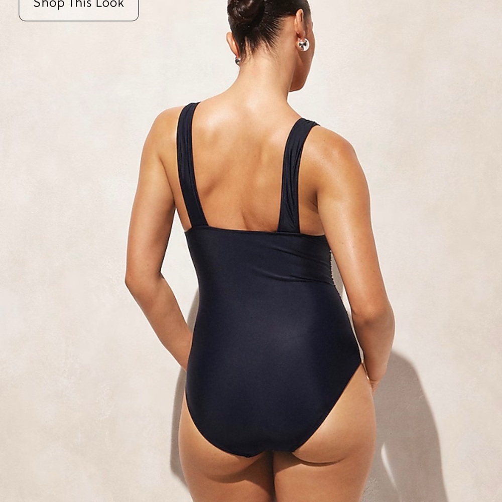 Last one! J Crew Ruched V-neck one-piece - Picture 4 of 7